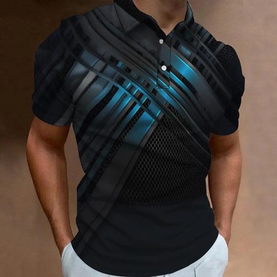 Fashion Men's Polo Shirts For Men 3d Technology Mecha Print Male Clothing Casua
