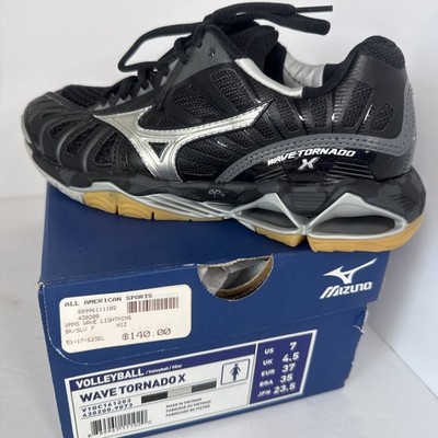 Mizuno Wave Tornado X Size 7 Womens Volleyball Shoes Black Gray V1GC161203