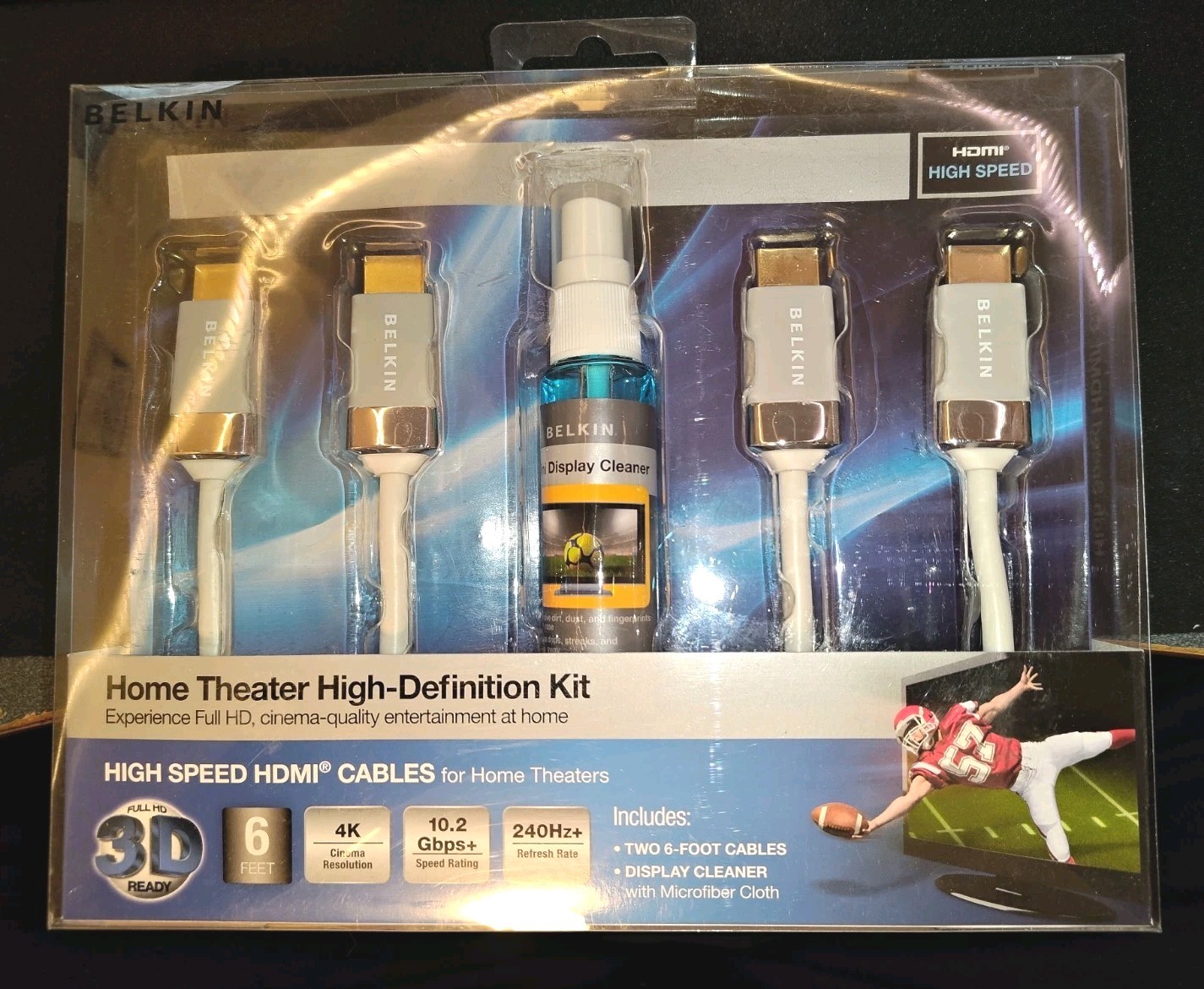 Belkin Home Theater High-Def Kit- (2) 6' High-Speed HDMI Cables, Cleaner & Cloth