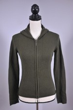 Vince Full-Zip Cashmere Hoodie Brown/Olive Women's Small S