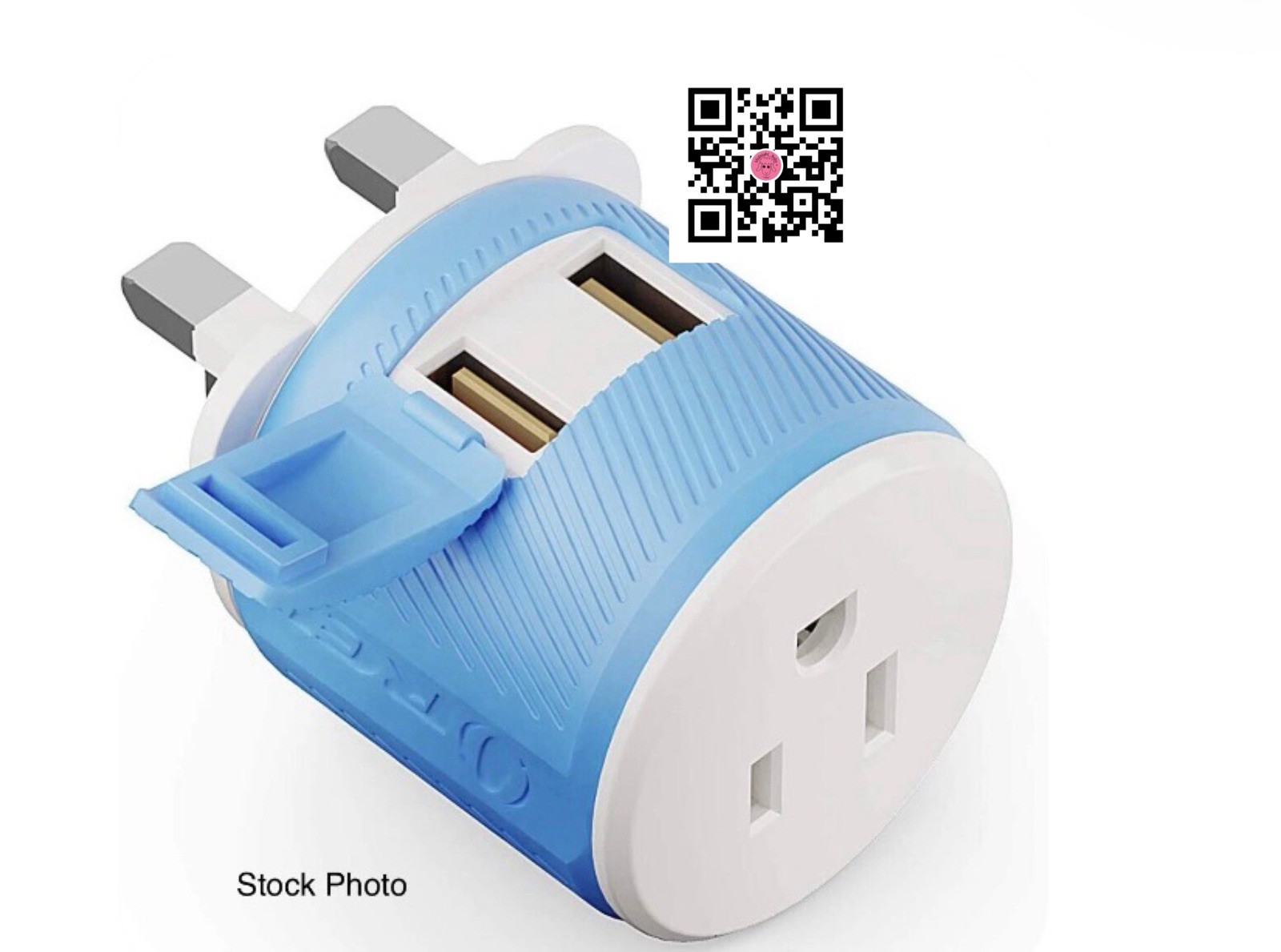 Type-G Voltage Adapter-UK, HK, IR for Cell Phones, Laptops, 