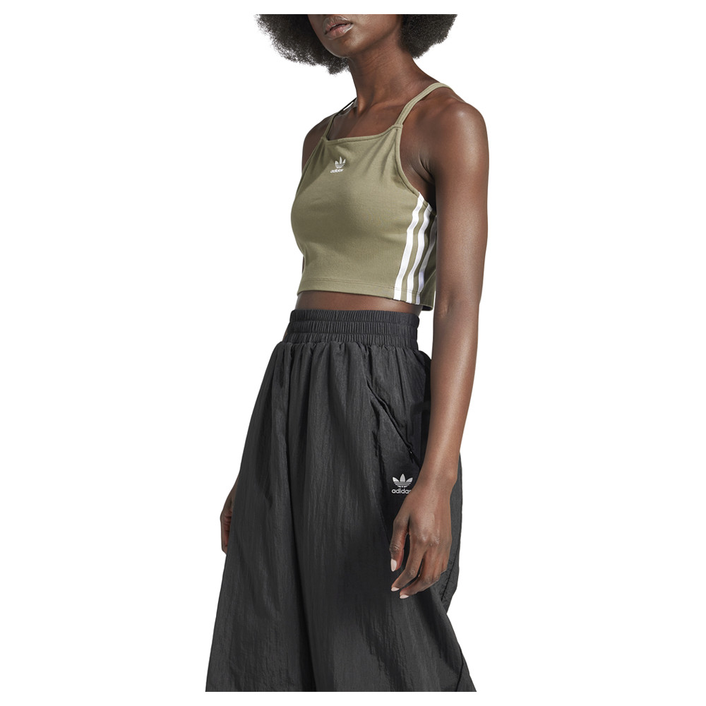adidas Adicolor Cropped Square Neck Tank Top Womens Size L  Casual  Athletic IY2