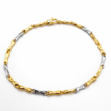 Bracciale Uomo Argento 925 Oro Bicolore Maglia Catena Gioiello Regalo