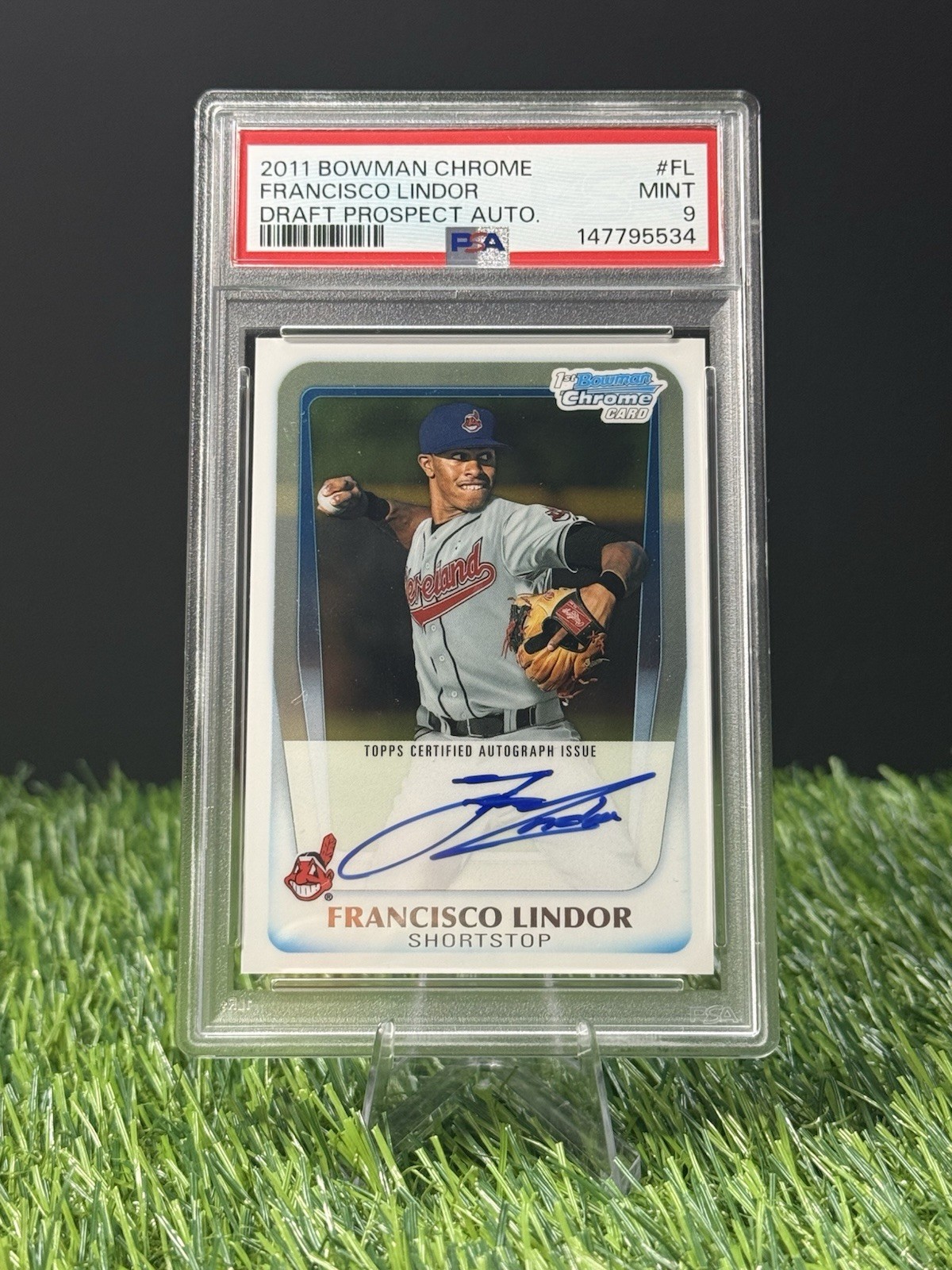 0436 Francisco Lindor 2011 Bowman Chrome Draft Picks #BCAP-FL 1st RC Auto PSA 9