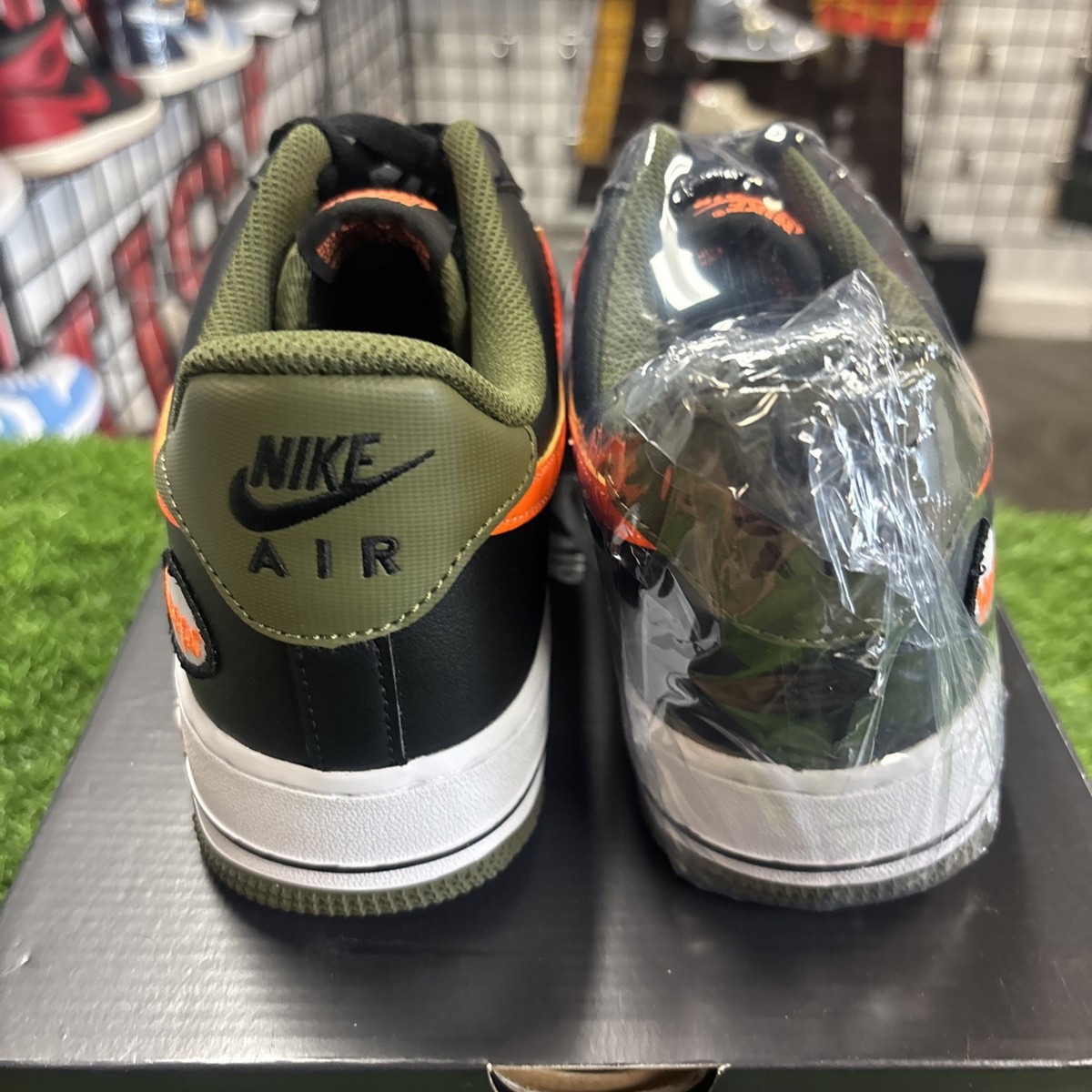 Men\'s Size 9 Nike Air‎ Force 1 \'07 LV8 Hoops - Black Total Orange Green Nike Air Force 1 07 LV8 Rough Green - Hoops DH7440-001  main image 4