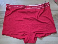 NWT Victoria's Secret Red Cotton Logo High-Waist Boy Short Shortie Panties XL