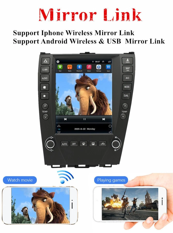 9.7" Android 11 Stereo Radio GPS For 2006-12 Lexus ES Series ES330 ES350 Carplay Foto 2 de 4