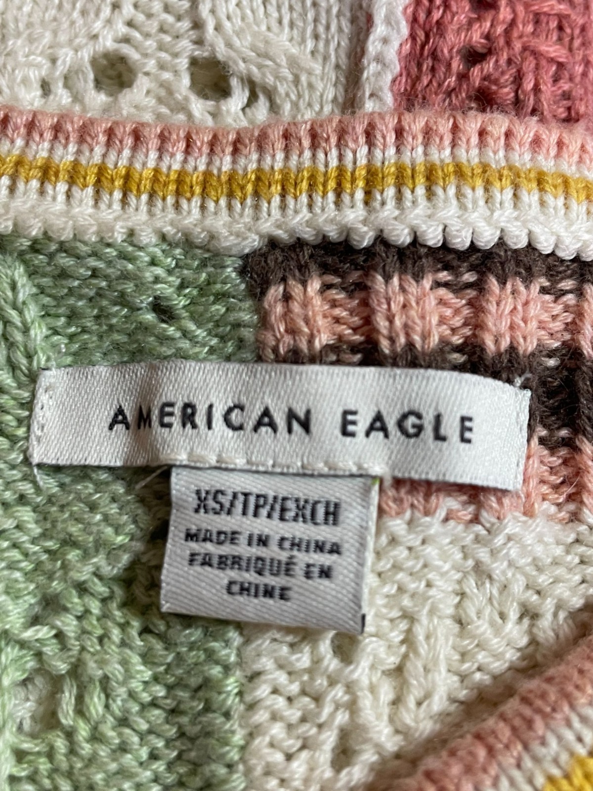 American Eagle Crochet Patchwork Vest Button Up K… - image 8