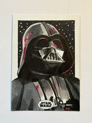 2016 Topps Star Wars Finest DARTH VADER Sketch Card by MARSHA PARKINS 1/1