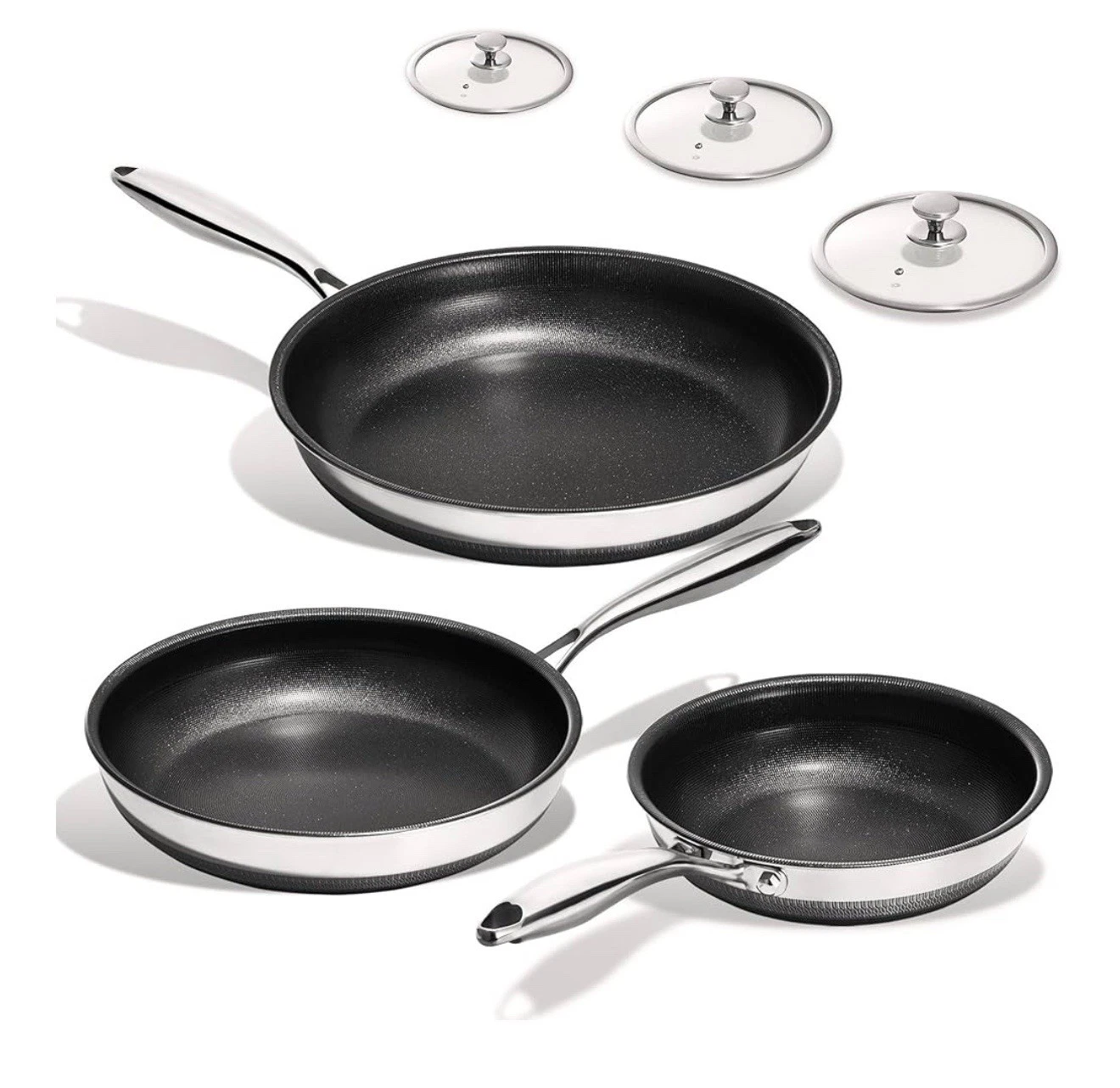 Non Stick Frying Pans Set, Titanium Ceramic Stainless Steel PFAS PFOA PTFE Free
Opens in a new windo