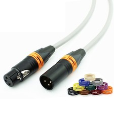 Microphone Cable 0.5m - 50m Balanced Lead Male to Female XLR Mi Patch 10 Colours