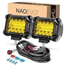 4 Inch LED Pod Lights, Spot Flood LED Fog/Driving/Off Road Lights with Yellow