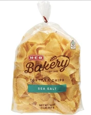 H-E-B Tortilla Chips Sea Salt 16 Oz Fast Shipping Very Fresh