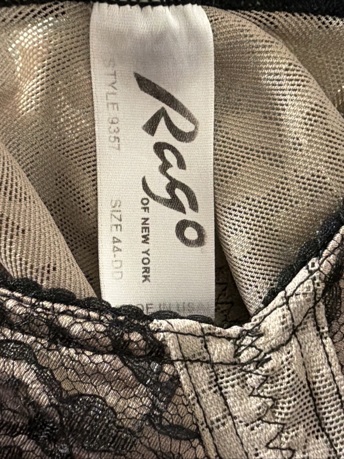 Rago 9357 Taupe Black Open Bottom Body Briefer Size 44DD | eBay