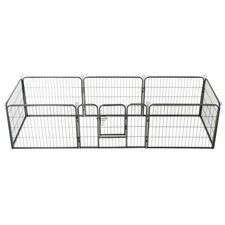 Dog Playpen Black Powder-Coated Steel