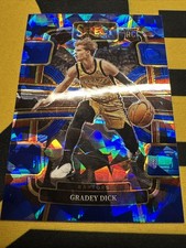 2023-24 Panini Select Concourse Gradey Dick Blue Cracked Ice Prizm (RC) Raptors 