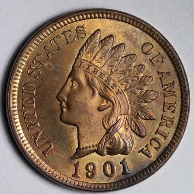 1901 Indian Head Cent Penny GEM BU *UNCIRCULATED* MS E232 AUBM