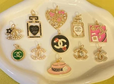 Lot Of 11 Chanel Zipper Pull Button Charms