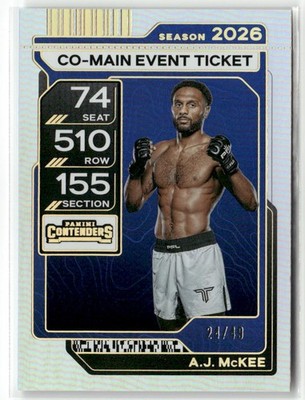 2026 Panini Contenders PFL #38 A.J. McKee Co-Main Event Ticket 24/49