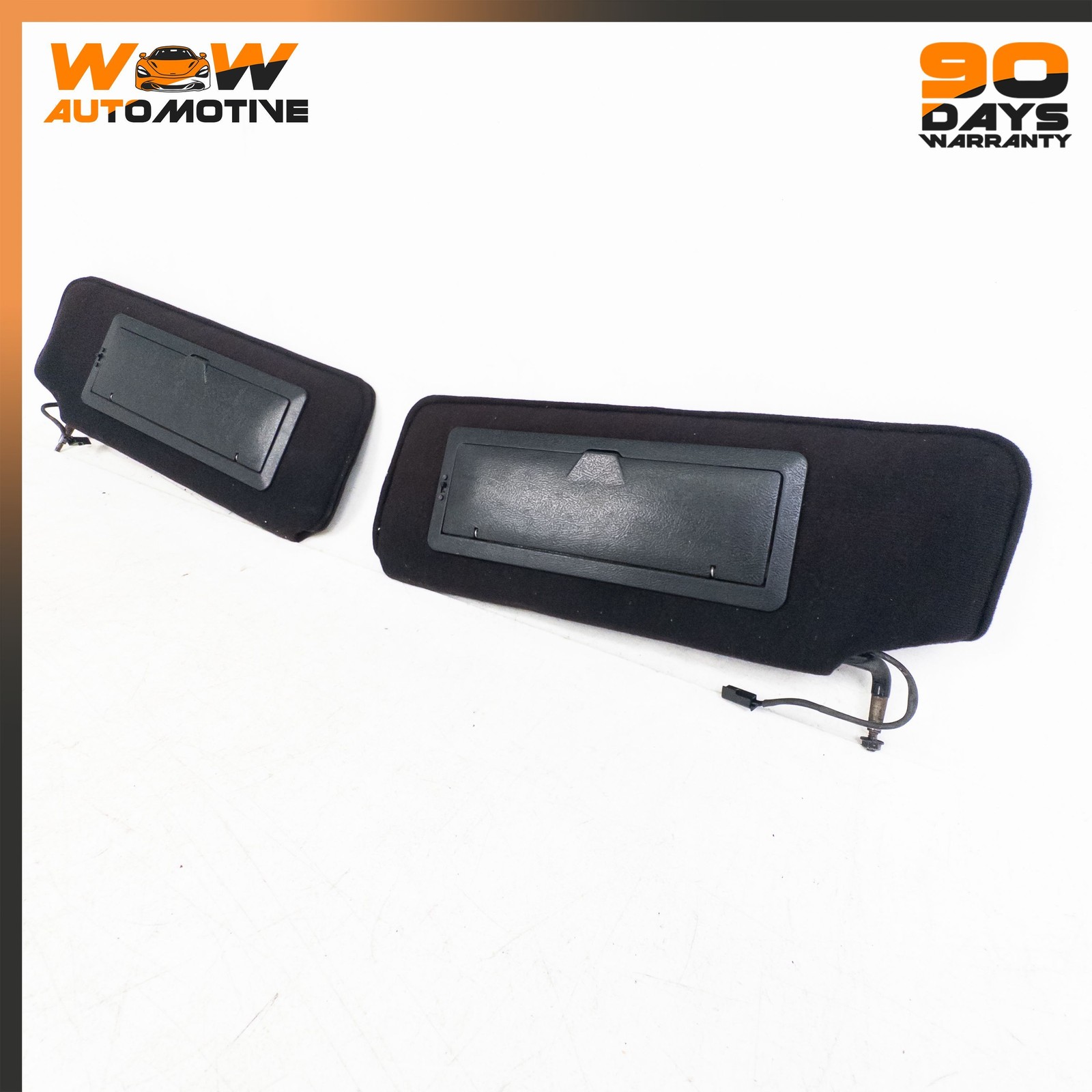 84-96 CHEVROLET CORVETTE C4 FRONT RIGHT LEFT SUN VISOR PAIR MIRROR BLACK SET OEM
