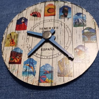 Teneriffa Kanarische Inseln ''Clock Style'' Kühlschrankmagnet 