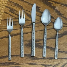 Stanley Roberts Stainless Evening Lace 5 Piece Place Setting Flatware