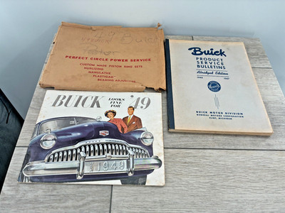 Vintage 1949 Buick Super Roadmaster Advertising Catalog '47 Service Bulletin Lot