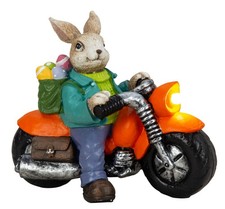 Mel-O-Design Hase auf Motorrad 9502 mit LED-Lampe Osterdeko Frühlingsdeko