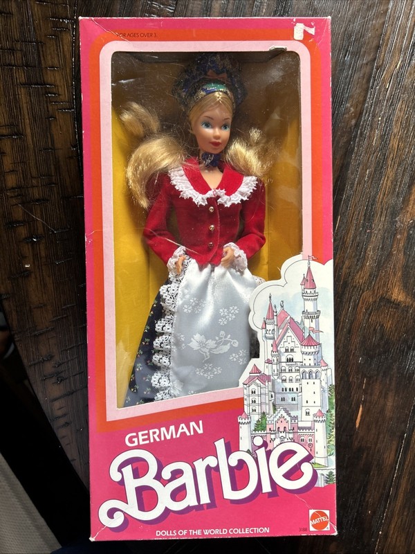 VINTAGE 1986 MATTEL GERMAN BARBIE DOLLS OF THE WORLD # 3188 ORIGINAL BOX NEW