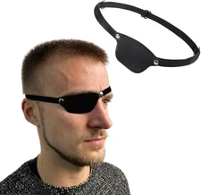 Pirate Eye Patch Black Leather for Men Women Medical 
