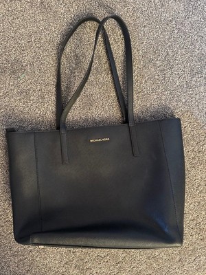 Michael Kors Black Zip-Top Tote Bag with Interior Pockets