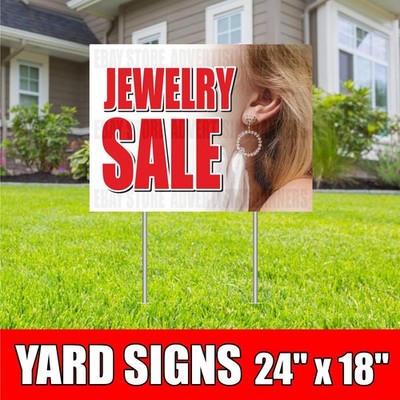 JEWELRY SALE Yard Sign with H-Stakes We Buy Gold Silver Pawn Shop Cash Finance