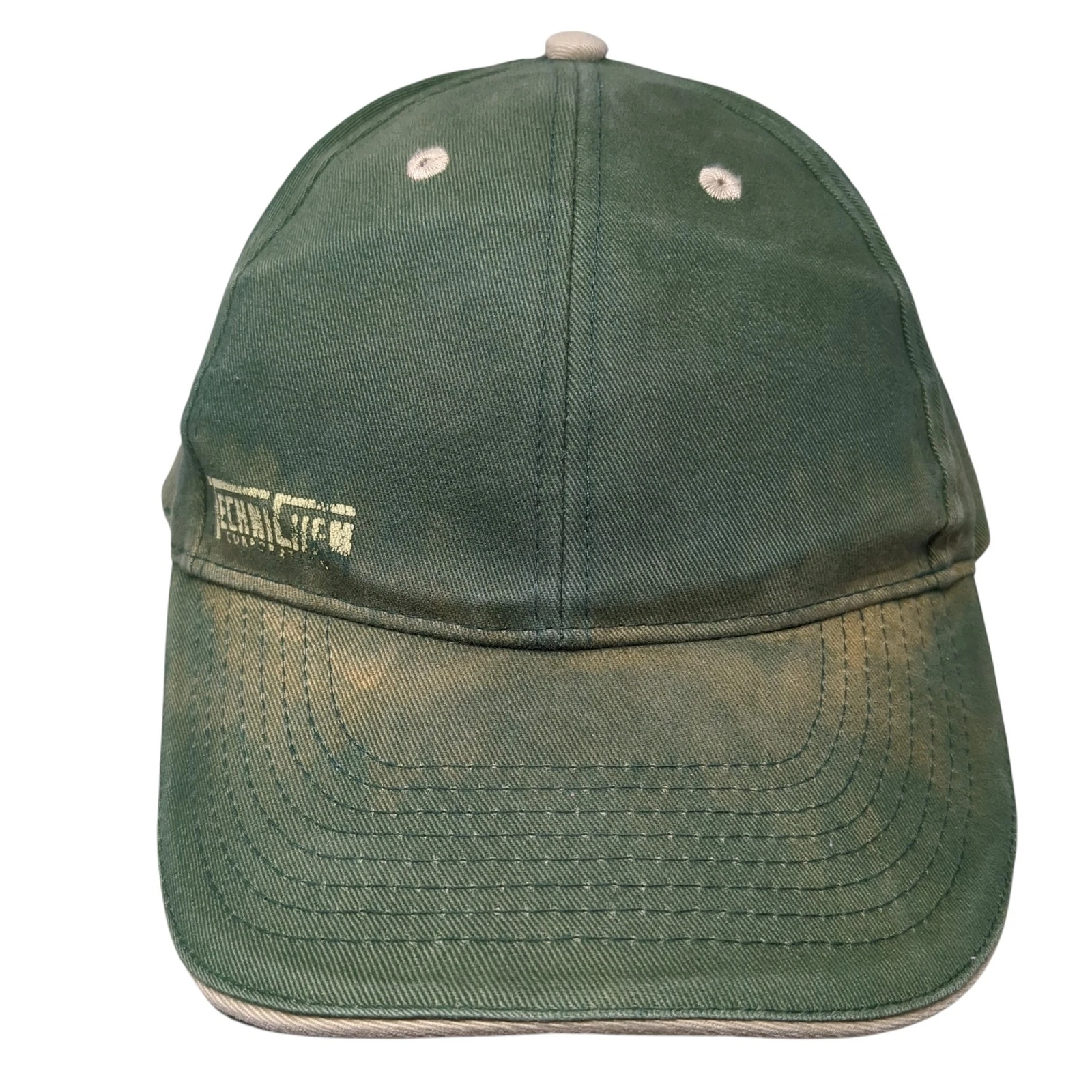 Otto Strapback Baseball Cap Green One Size Adjustable Vented Holes 6 Panel