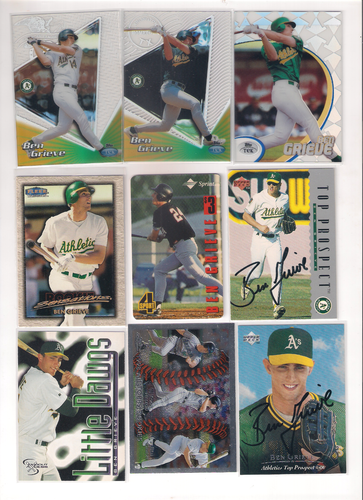 Ben Grieve Rookie Autographed Parallel Rare Card Lot x 9 Oakland A's Sprint Card - Picture 2 of 5