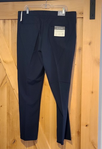 New! Van Heusen Maxflex Waist Flat Front Straight Tapered Leg Pants 36x32 Blue - Picture 2 of 13