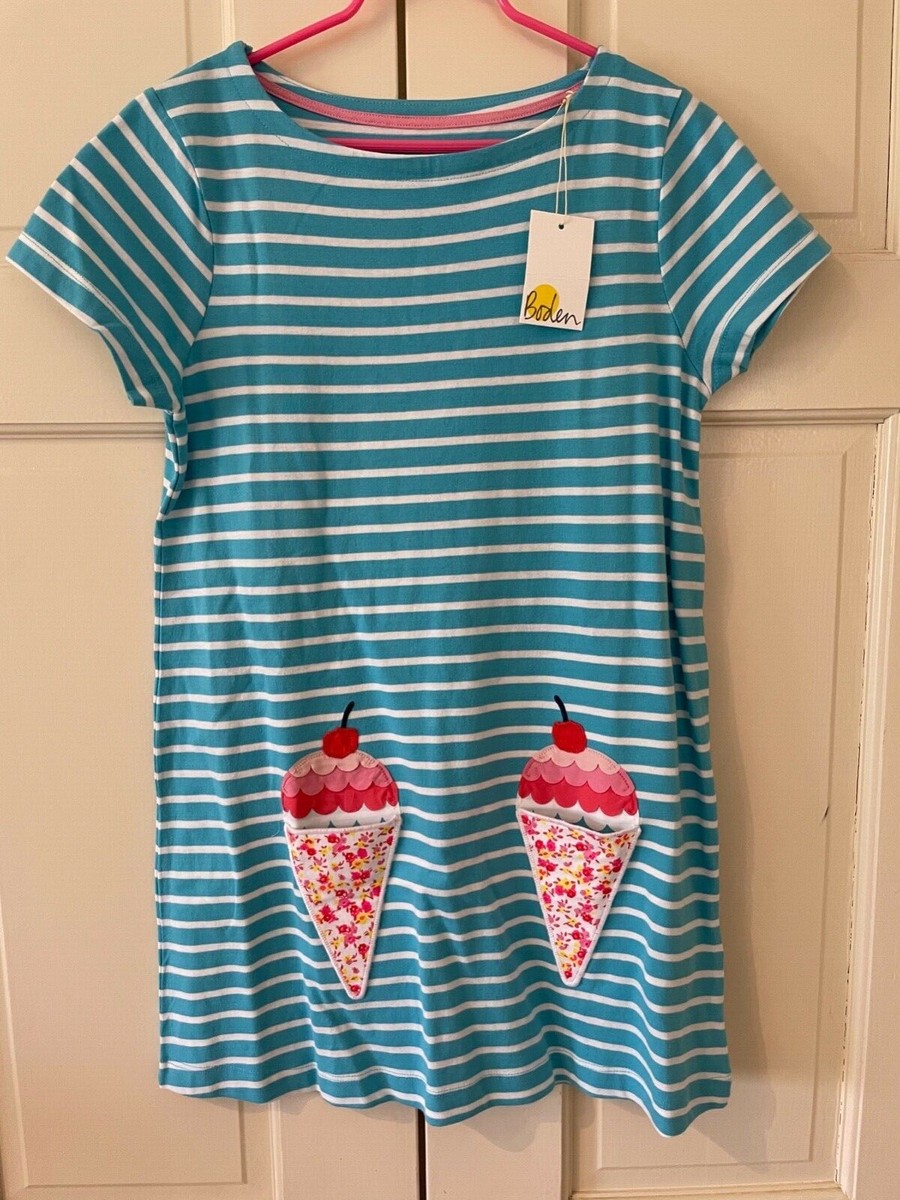 Mini boden girls embroidered ice cream pocket tunic 11 12 NWT | eBay