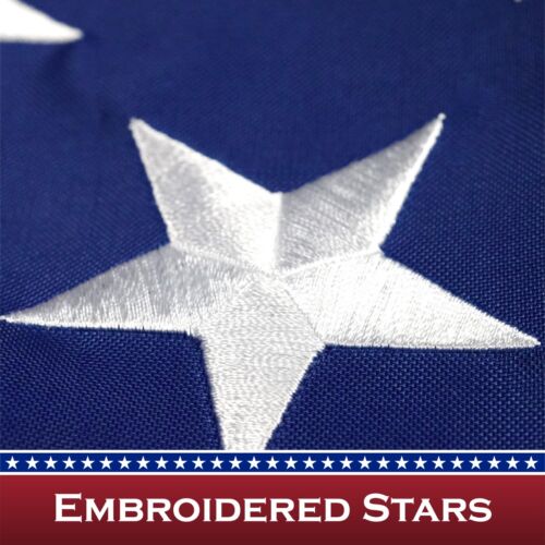 G128 – American Flag USA | 12x18 in | POLE SLEEVE Embroidered Stars Sewn Stripes - Picture 3 of 7