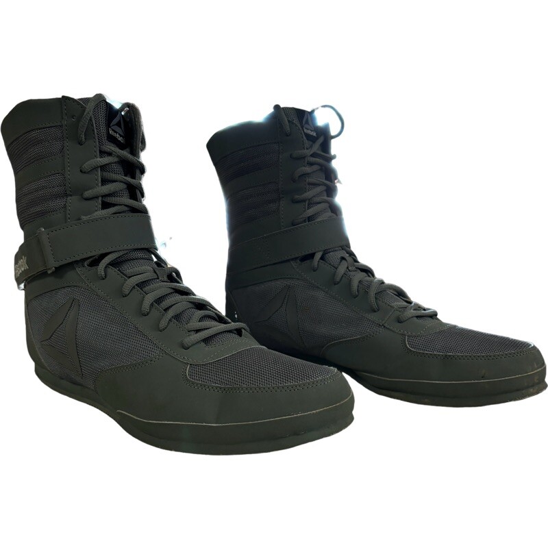 Reebok Boxing Boots, Lace Up Ankle Strap Olive Green Men's Size 13
