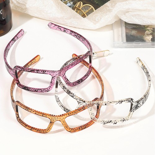 Sunglasses Frame Shape Hair Hoop Plastic Hairband with Non-Slip Teeth Vintage - Picture 12 of 18