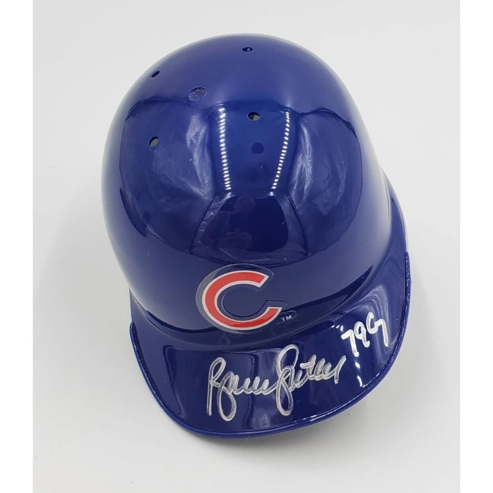 Bruce Sutter Signed Mini Helmet 79 CY Inscription Chicago Cubs JSA COA Riddell - Image 2 of 4