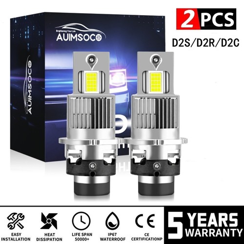 D2S D2R Headlight LED Bulbs Replace HID Xenon 10000K Super Bright Conversion Kit