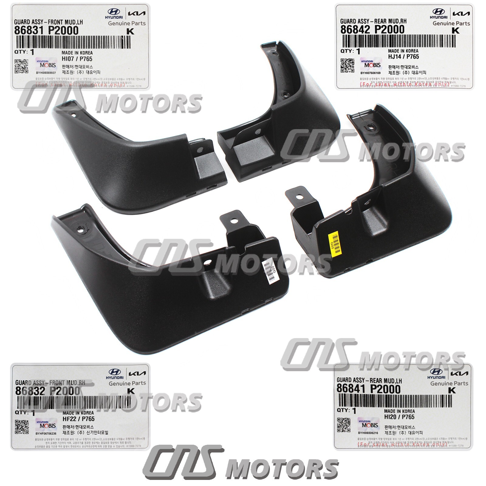 GENUINE Splash Flaps Mud Guards Set 4PCS for 20212023 Kia Sorento 86831P2000 eBay