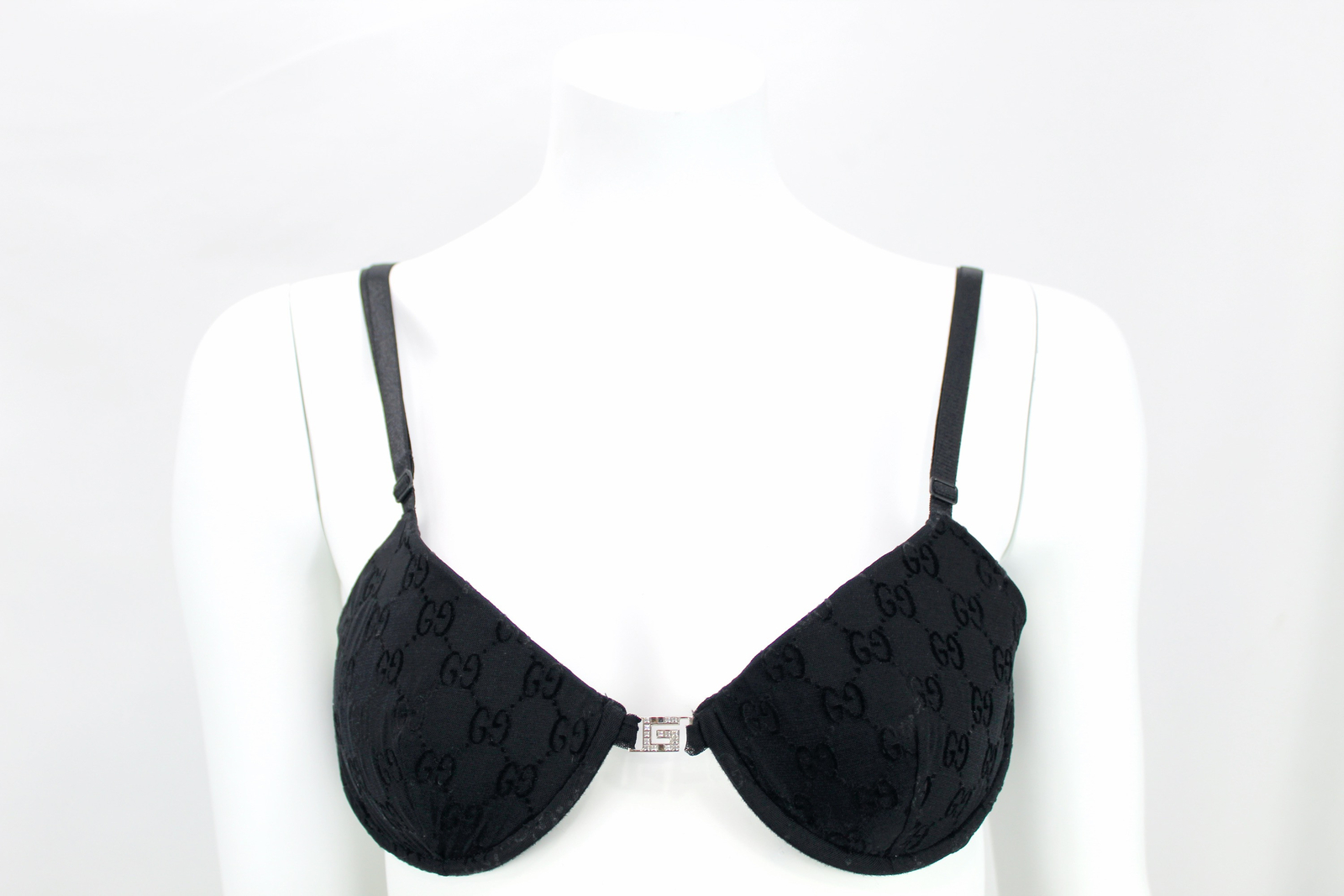 GUCCI by TOM FORD S/S1998 VELOUR RAISED MONOGRAM SWARVOSKI CRYSTAL G BRA