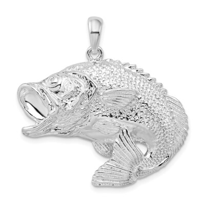 De-Ani Anhänger Sterlingsilber rhodiniert springender Barsch Fisch