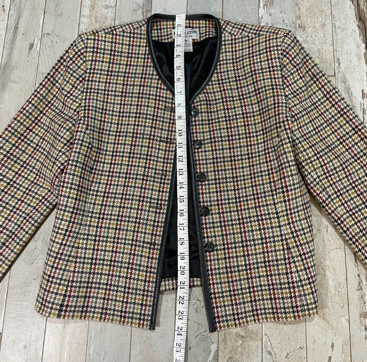 Pendleton Suit Jacket Blazer Houndstooth 100% Vir… - image 4