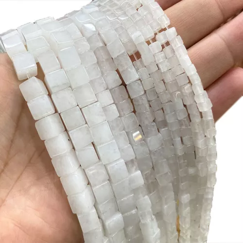 Natural 4/6/8mm Square Gemstone Loose Spacer Beads for Jewelry DIY Making 15.5'' - Bild 29 von 49