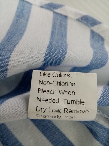 Shein Womens Blue White Striped Cotton Blend Blouse Size US XS - Picture 9 of 9
