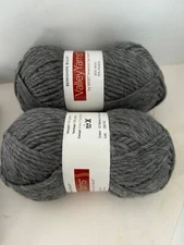 2  skeins Valley Yarns Wool Alpaca Medium  Gray Heather Berkshire  100 grams