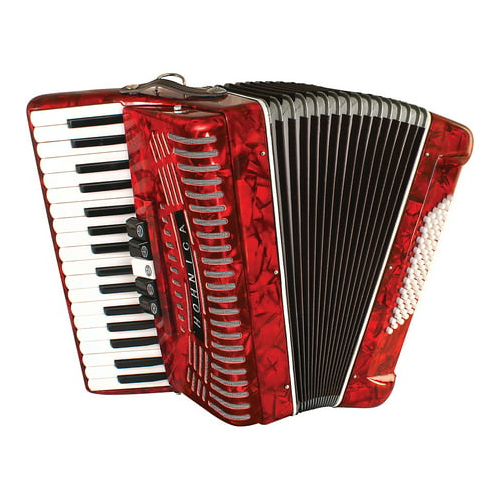 Hohner Accordions Hohnica 1305 RED 34 Key Piano Accordion Beginner