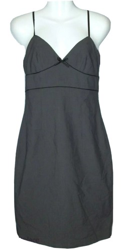 EXPRESS Gr. 6 STRETCH grau schwarz Gummizug Rücken Schlupf Sommerkleid KLEID Empire Taille